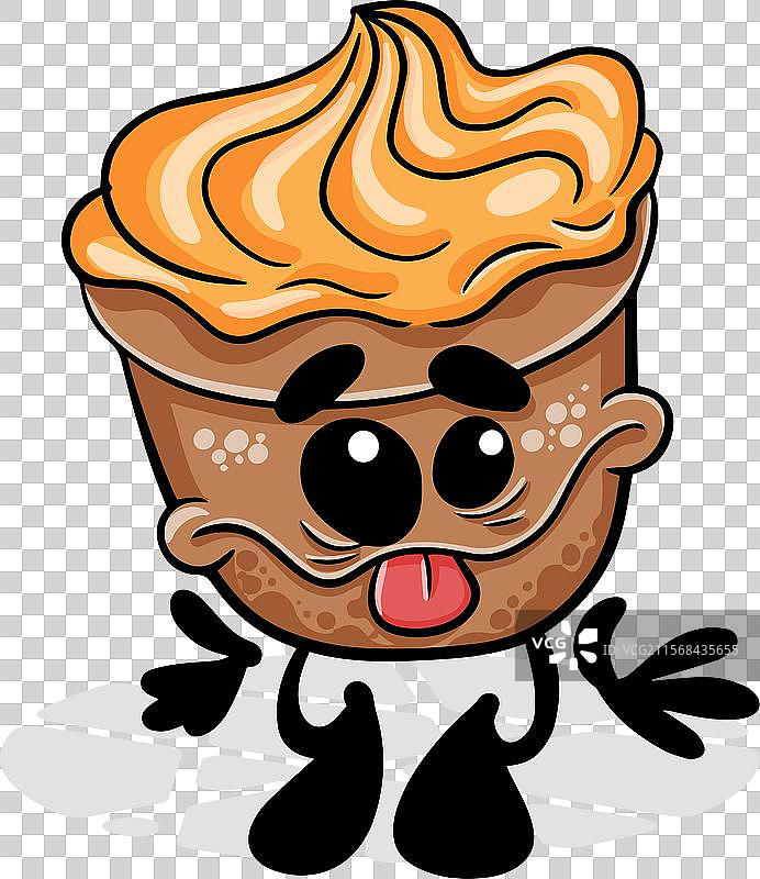 可爱的蛋糕搞笑卡通角色孤立图像图片素材