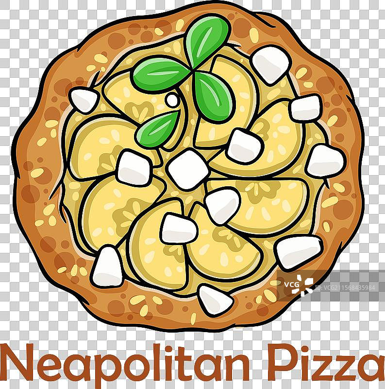 带有梨、核桃和紫丁香酱的戈贡佐拉披萨图片素材