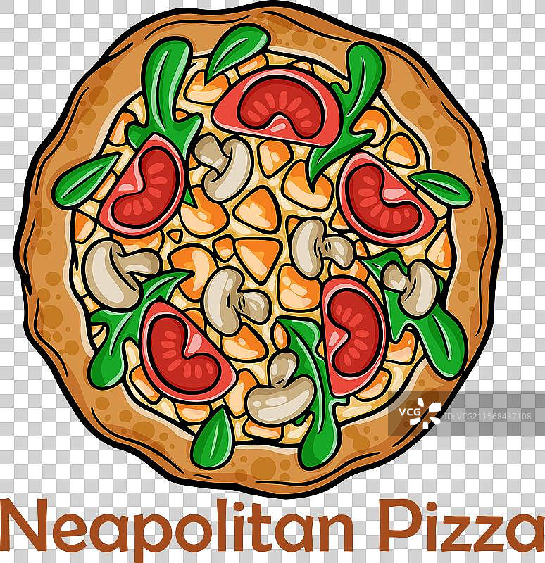 玛格丽塔披萨，配有番茄、马苏里拉奶酪和香蒜酱图片素材