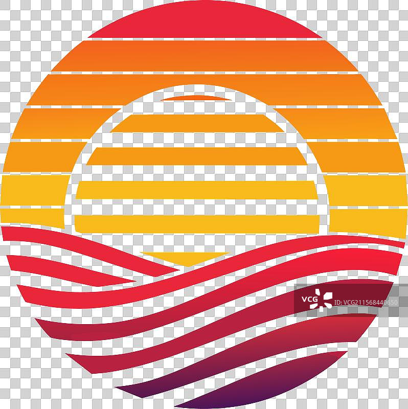 复古波浪图案与阳光，怀旧而复古图片素材