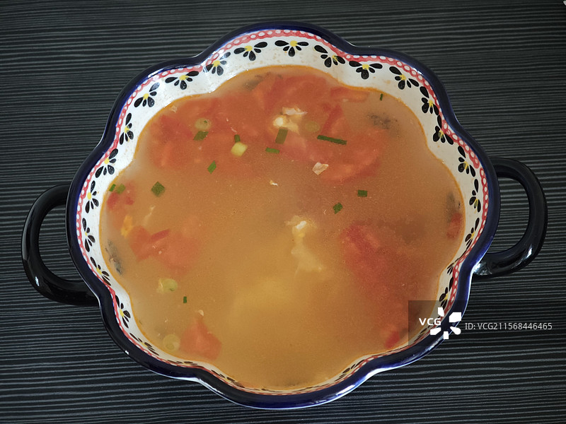 中式美食-家常菜西红柿鸡蛋汤图片素材