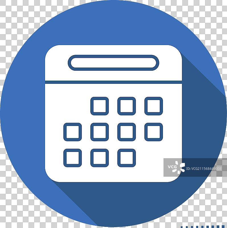 与橄榄球相关的图标日历，带有长阴影图片素材