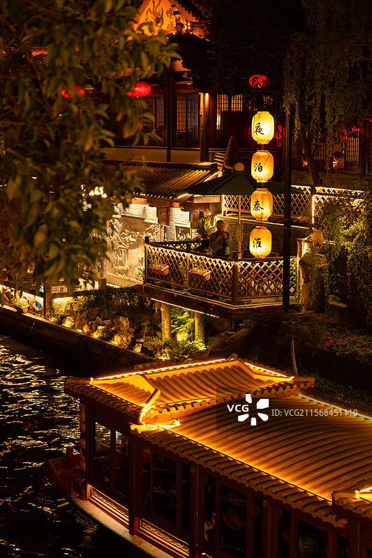 南京，夜游秦淮河图片素材