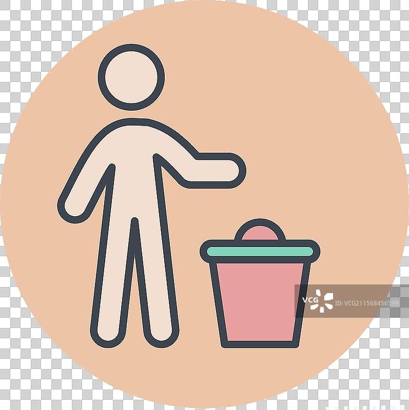 与删除符号相关的丢弃图标颜色搭配图片素材