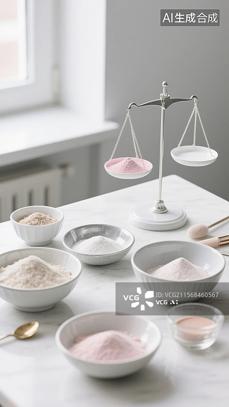 【AI数字艺术】粉末状物质的称量与分类图片素材