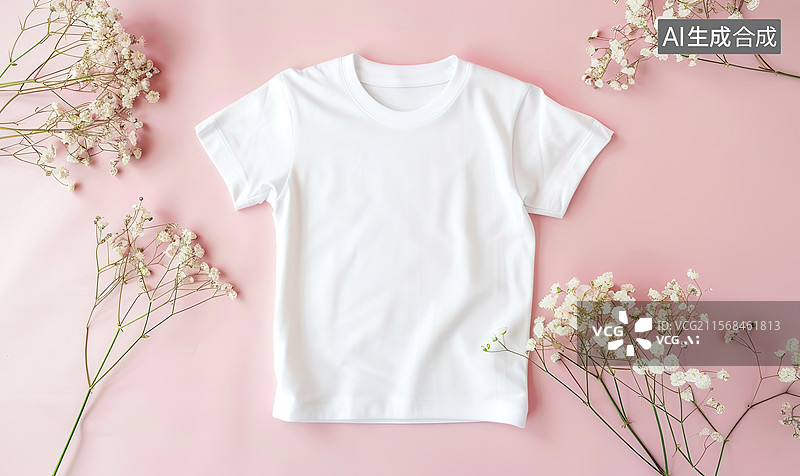 【AI数字艺术】创意抽象商业背景复古乡村风格背景上白色T恤顶视图时尚双十一和618购物节促销海报模板图片素材