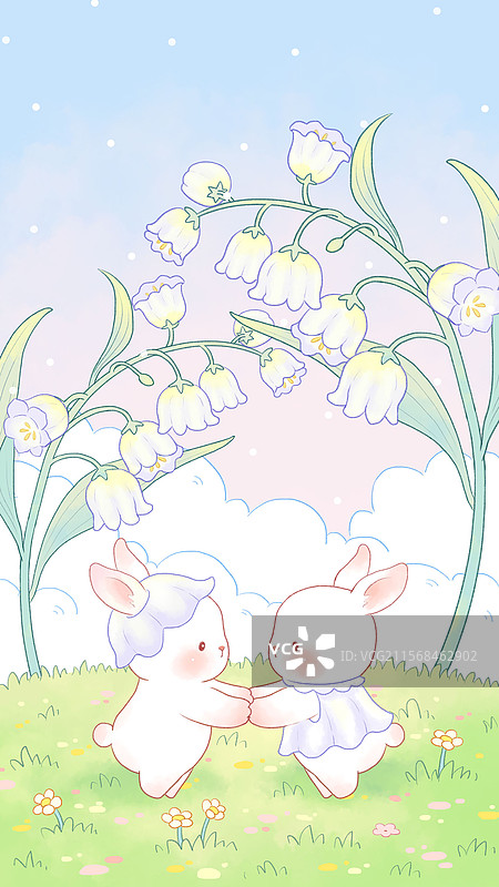 兔子风铃花壁纸手机壳图案图片素材