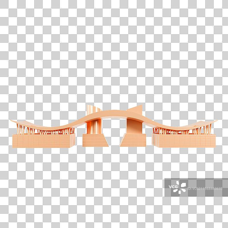 3D渲染的深圳市民中心元素深圳城市元素深圳地标建筑图片素材