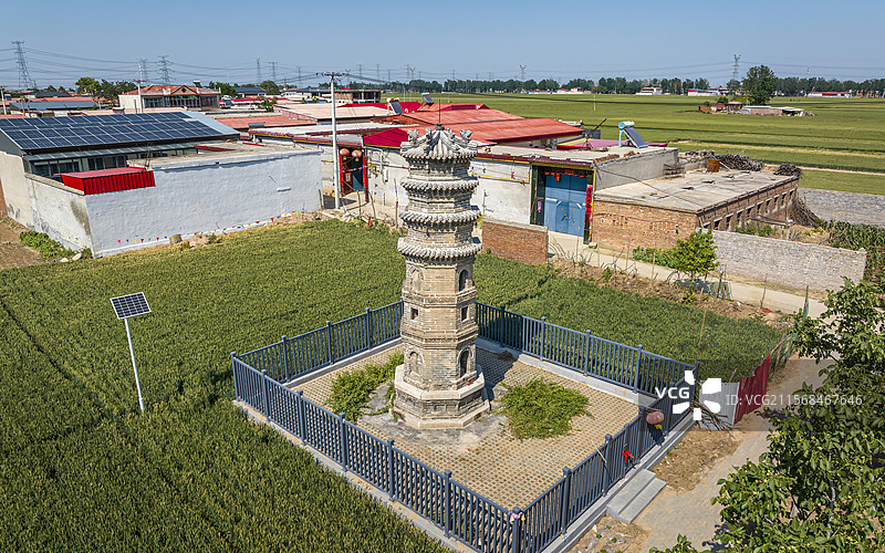 河北省邢台市隆尧县染红塔航拍图片素材