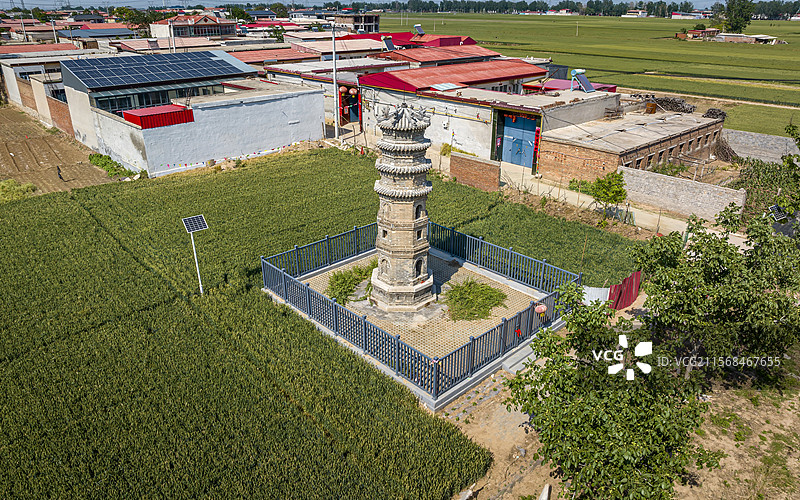 河北省邢台市隆尧县染红塔航拍图片素材