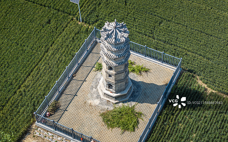 河北省邢台市隆尧县染红塔航拍图片素材