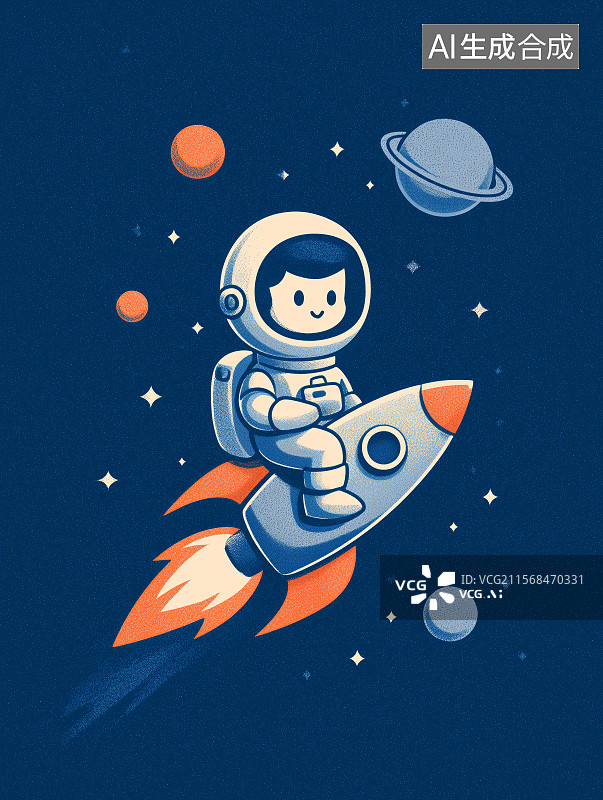 【AI数字艺术】竖图太空探索插画图片素材