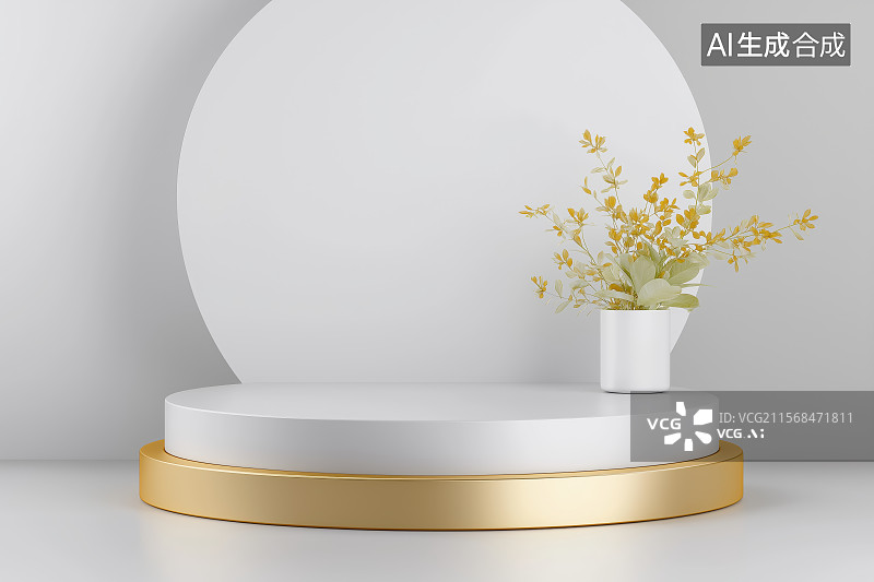 【AI数字艺术】简约风格的展示台图片素材