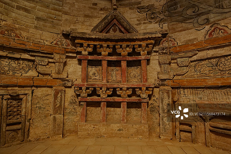 金代大官庄金墓壁画图片素材