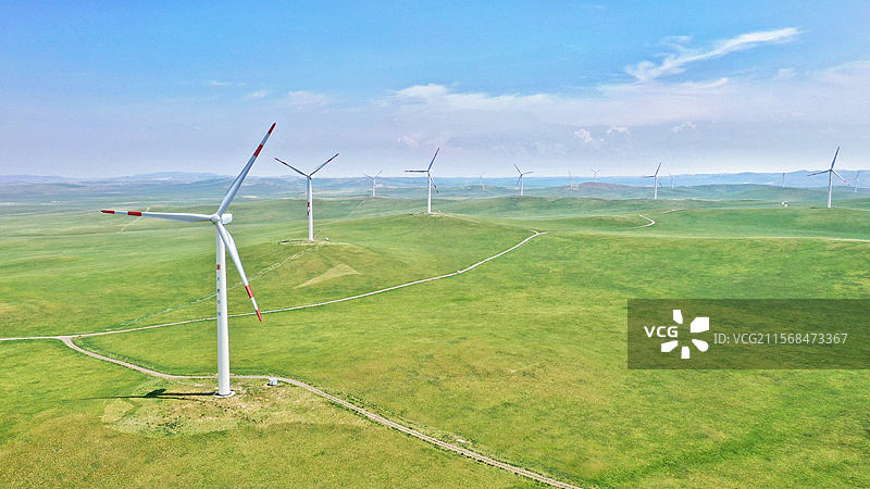 草原风力发电图片素材