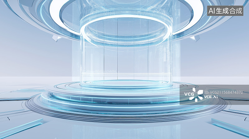 【AI数字艺术】未来科技展示平台图片素材