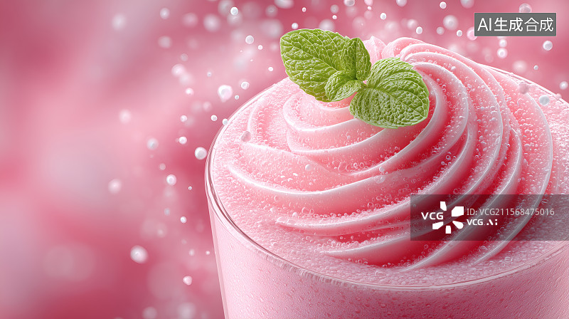 【AI数字艺术】一杯草莓冰淇淋图片素材