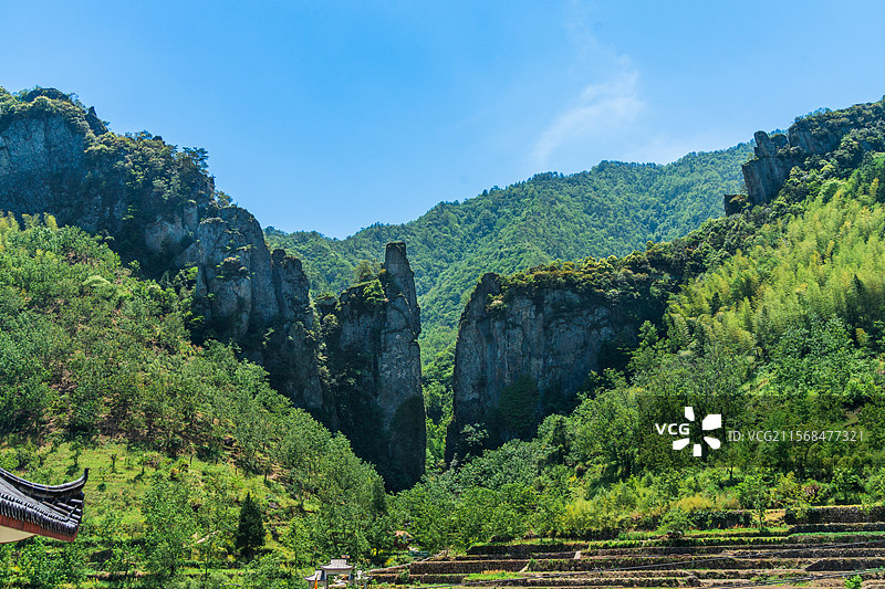 杭州临安石长城剑门景区，浙西天路景点，十门峡景区，浙江清凉峰国家级自然保护区图片素材
