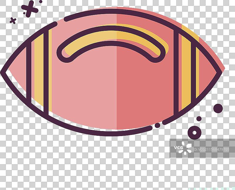 橄榄球图标，相关于橄榄球的MBE风格符号图片素材