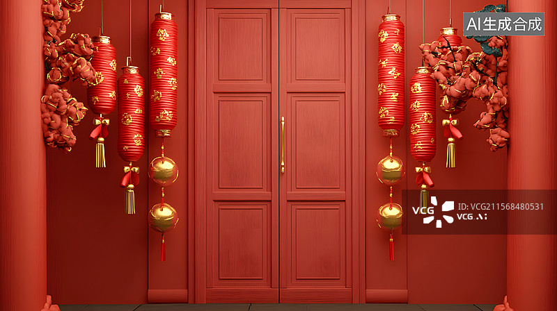 【AI数字艺术】建筑外部正门的门头图片素材