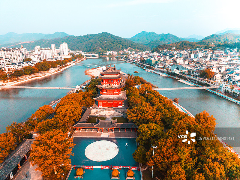 航拍浙江丽水市龙泉市图片素材