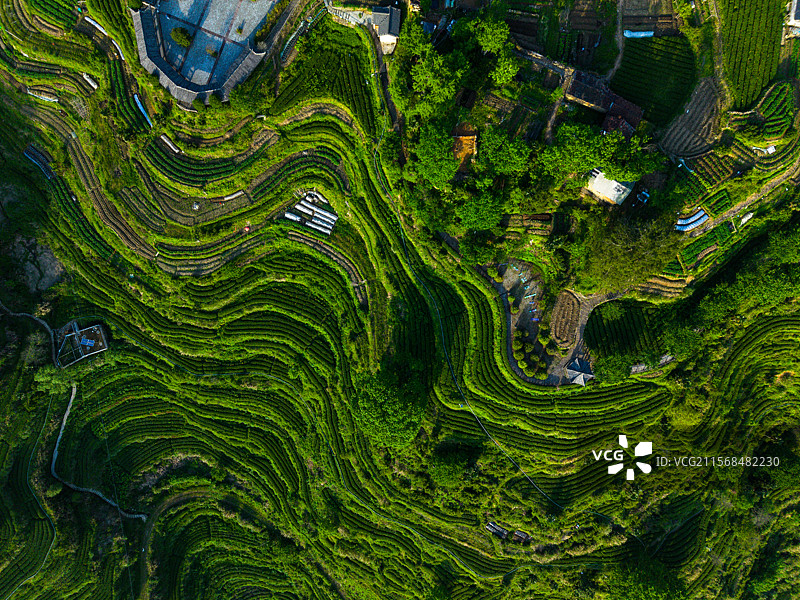 航拍浙江丽水市龙泉市千八线黄茅尖民宿炉岙村图片素材