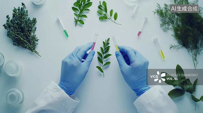 【AI数字艺术】实验室中的植物研究图片素材