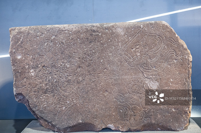 天台博物馆藏品：宋传教院线刻二十诸天像石构件图片素材