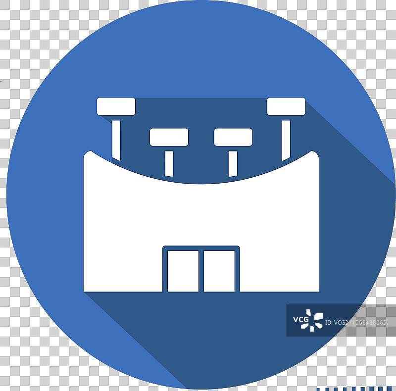 与橄榄球相关的图标体育场，长阴影效果图片素材