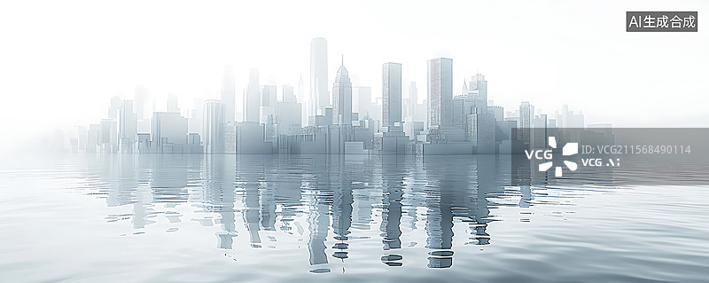 【AI数字艺术】白色广角金融城市宣传背景图片图片素材