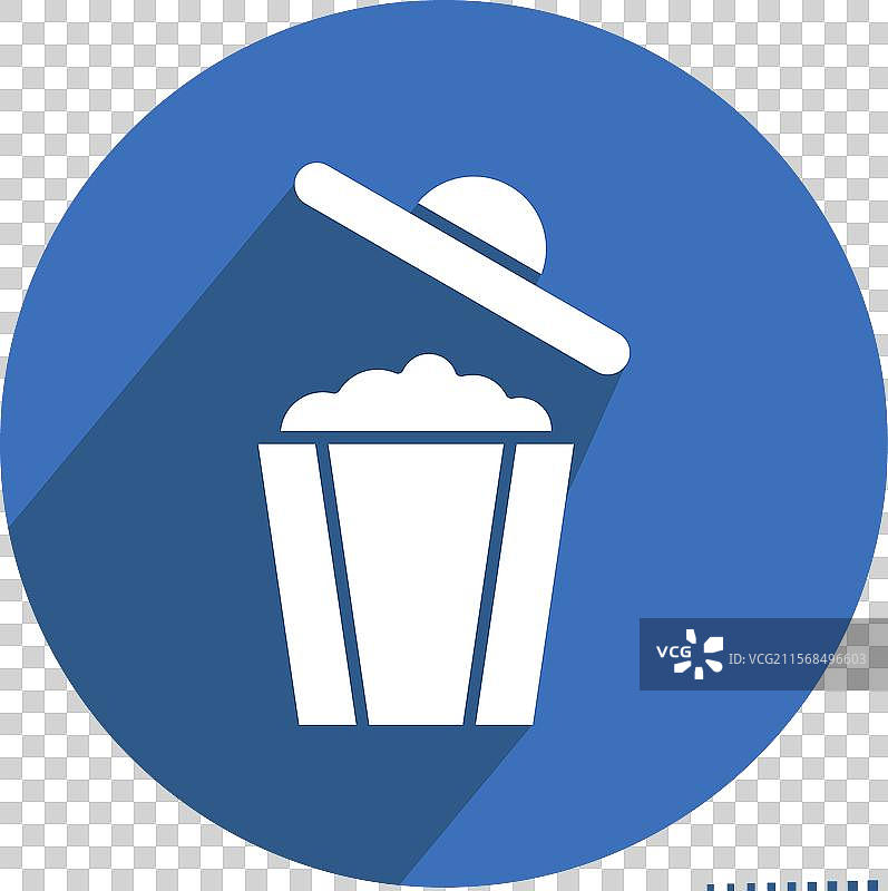 与删除符号相关的废物图标，带有长阴影效果图片素材