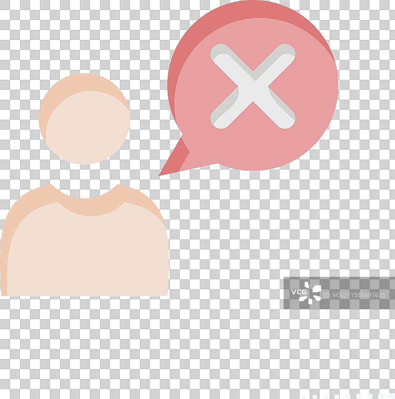 与删除符号相关的错误图标扁平风格图片素材