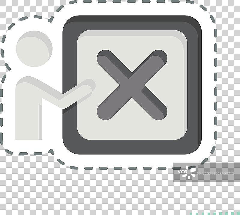 与删除符号相关的贴纸线条剪切图标图片素材