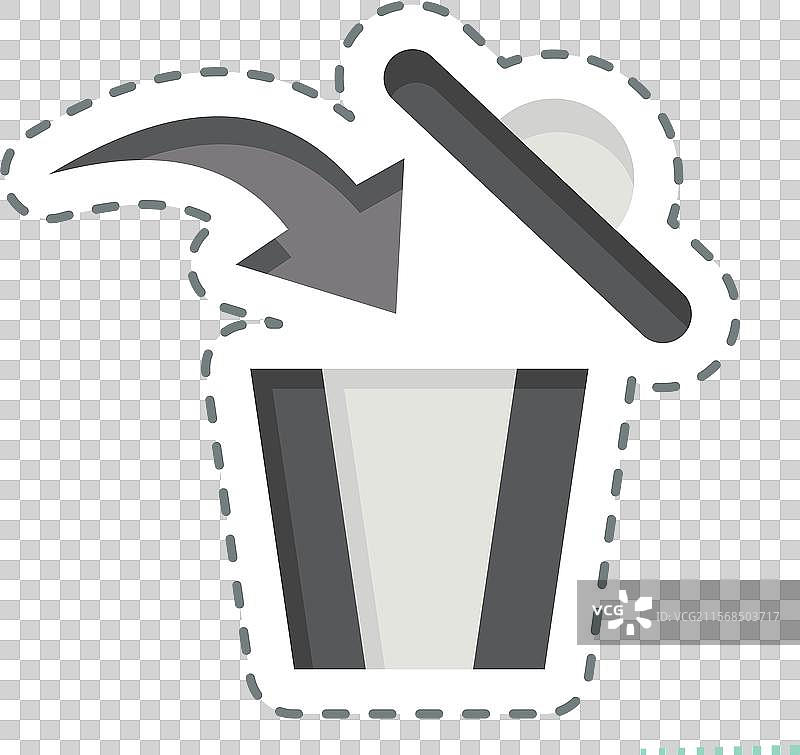 与删除符号相关的贴纸线条剪切处理图片素材