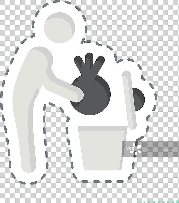 与删除符号相关的垃圾贴纸线条剪切图片素材