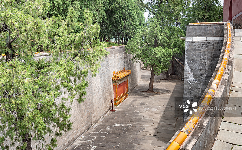 北京明十三陵昭陵宝城月牙城哑巴院琉璃影壁图片素材
