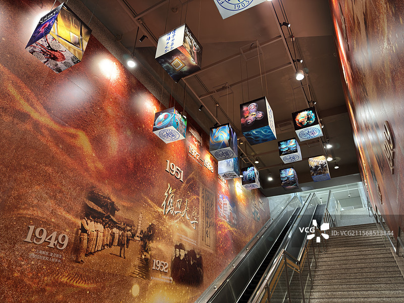 上海地铁18号线复旦大学站1号口--复旦大学特色装饰图片素材