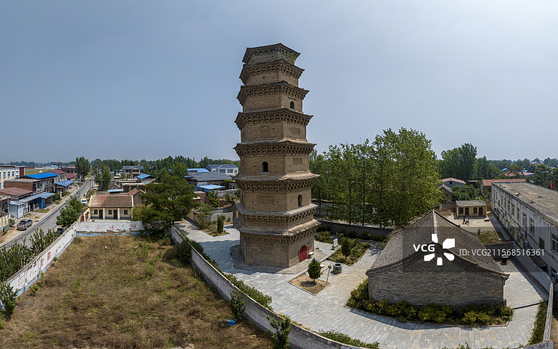 河南省新乡市延津县广唐寺塔航拍图片素材