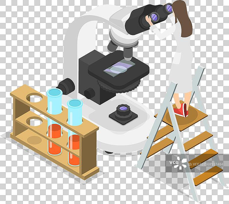 医学检测的3D等距平面图图片素材