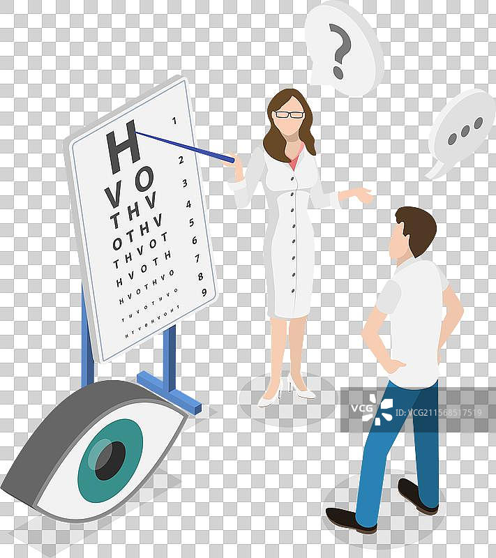 眼科医生的三维等距平面图图片素材