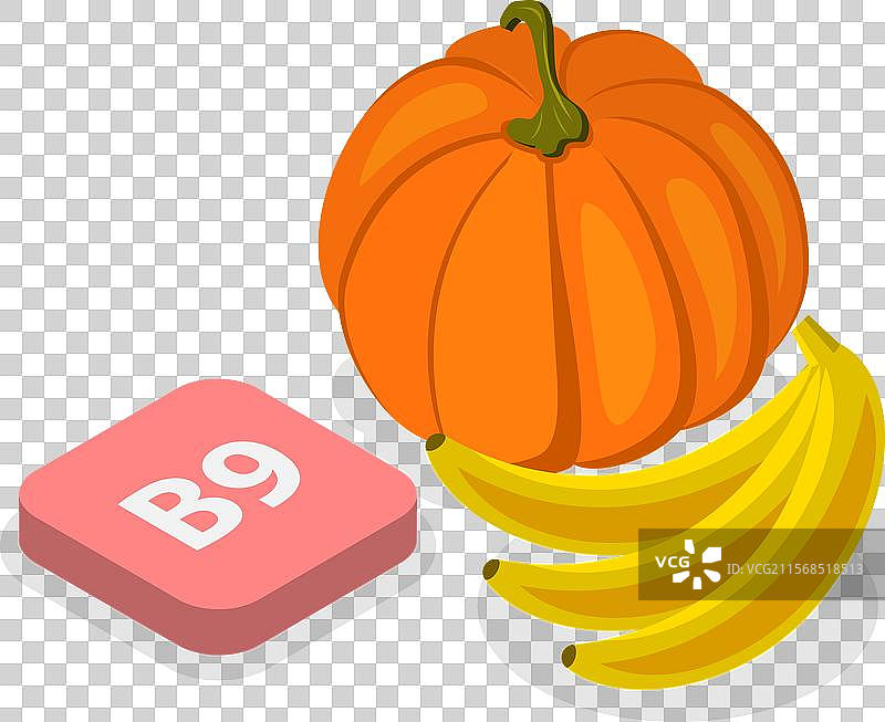 维生素的三维等距平面图图片素材