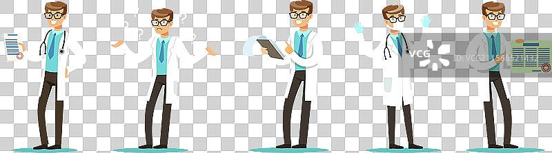 穿着白大褂的男性医生角色图片素材