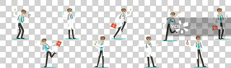 穿着白大褂的男性医生角色图片素材