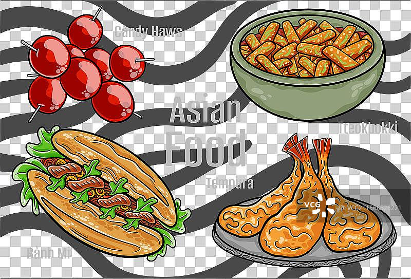 手绘亚洲美食图片素材