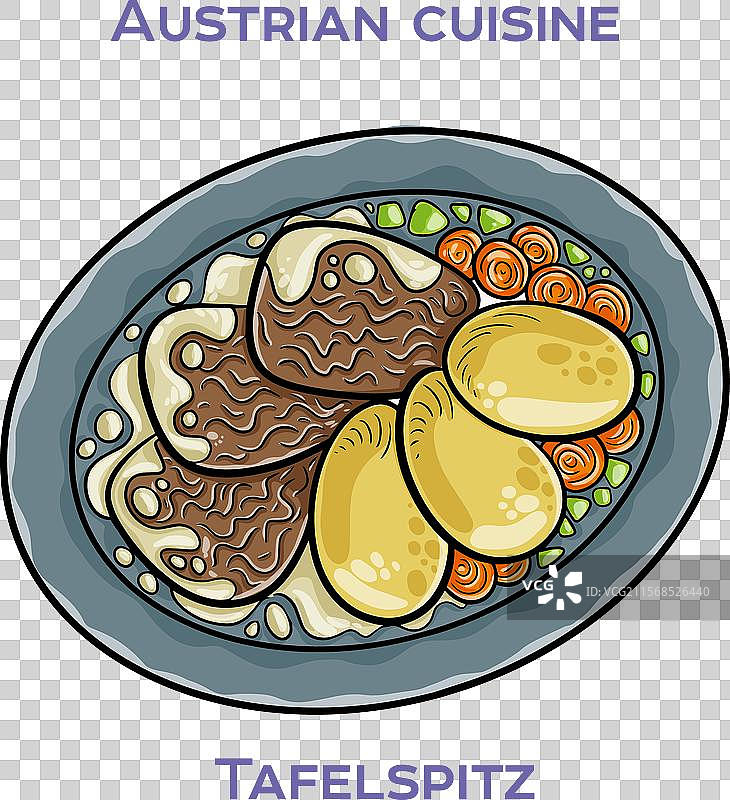 塔菲尔斯皮茨是一道经典的维也纳煮肉菜肴。图片素材