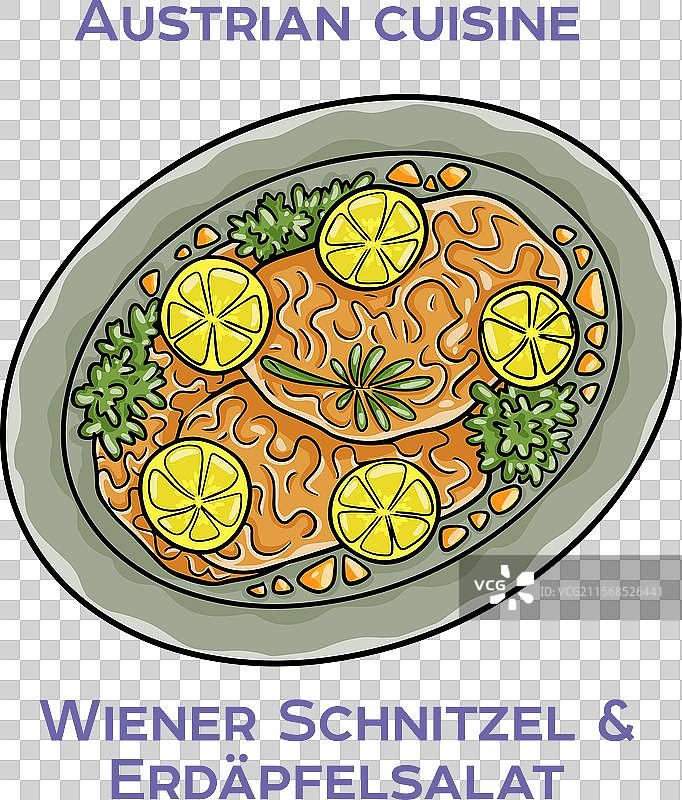 维也纳炸小牛排是一种被拍打过的牛肉排。图片素材