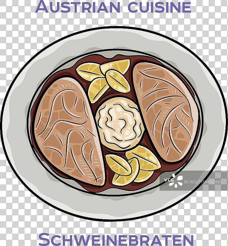 Schweinebraten是经典的奥地利烤猪肉。图片素材