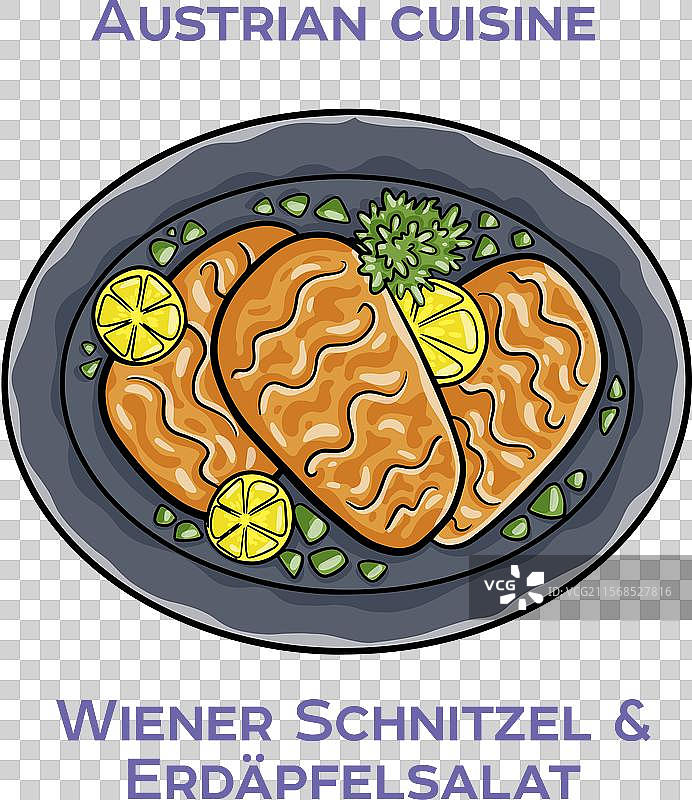 维也纳炸小牛排是一种被拍打过的牛肉排。图片素材