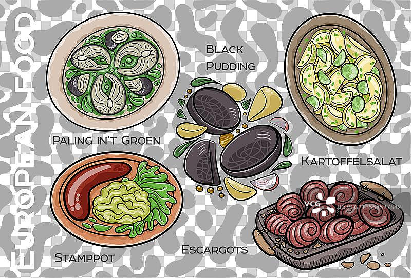 受欢迎的中西欧美食套餐图片素材