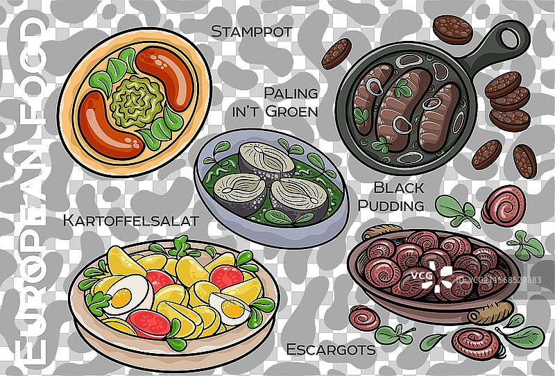 受欢迎的中西欧美食套餐图片素材